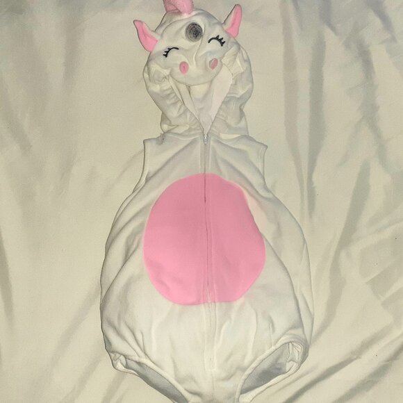 CARTERS 1 PC. UNICORN COSTUME PINK WHITE BUBBLE BODYSUIT INFANT GIRLS 6-9 MONTHS - Picture 1 of 4